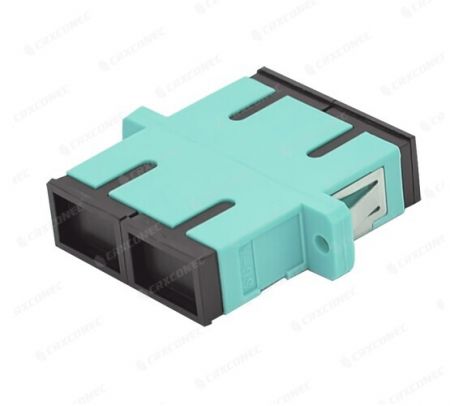 Adaptador de fibra óptica multimodo dúplex SC OM3 tipo brida - Adaptador óptico SC OM3